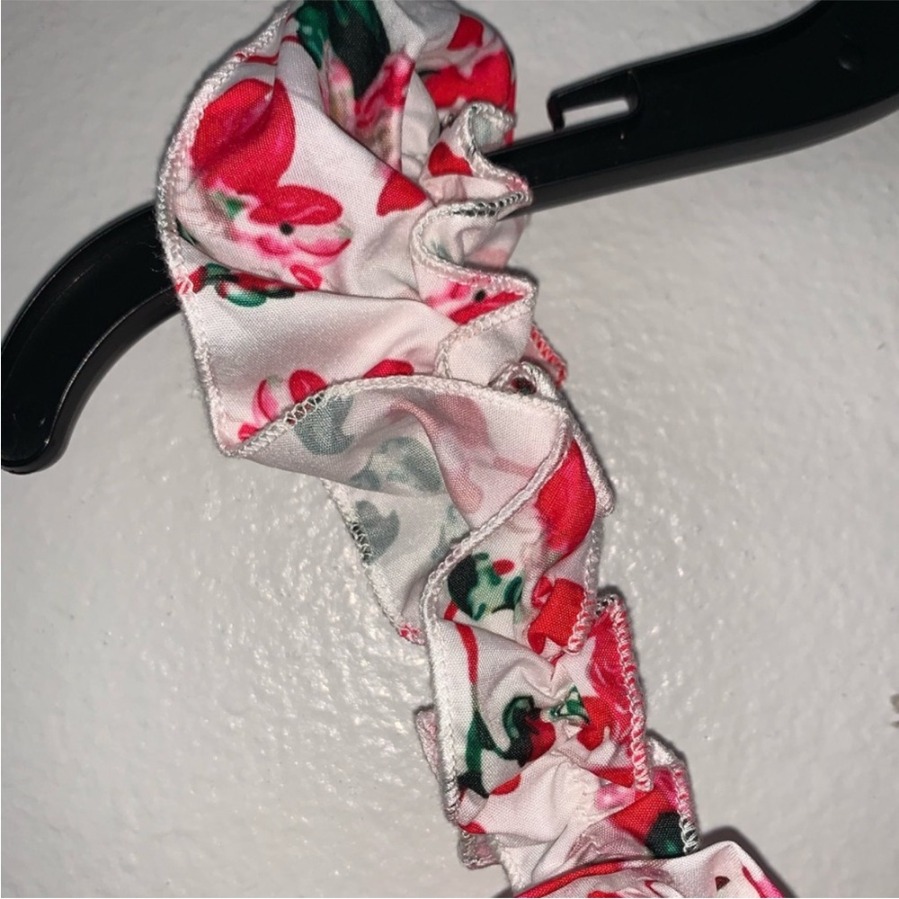WOMENS RUFFLE STRAP FLORAL BODYCON DRESS SPRING SUMMER - Picture 4 of 4